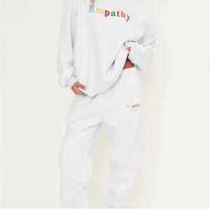 The Mayfair Group Gray Empathy Always Embroidered Jogger Sweatpants Size XS